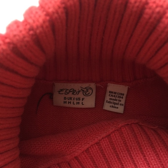 Hot pink long sleeve turtleneck warm sweater - Picture 5 of 5